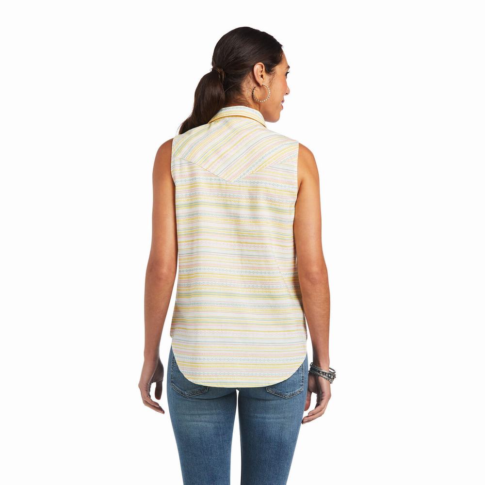 Stripes Women's Ariat Jasmine Tops | 6483-GLMAE