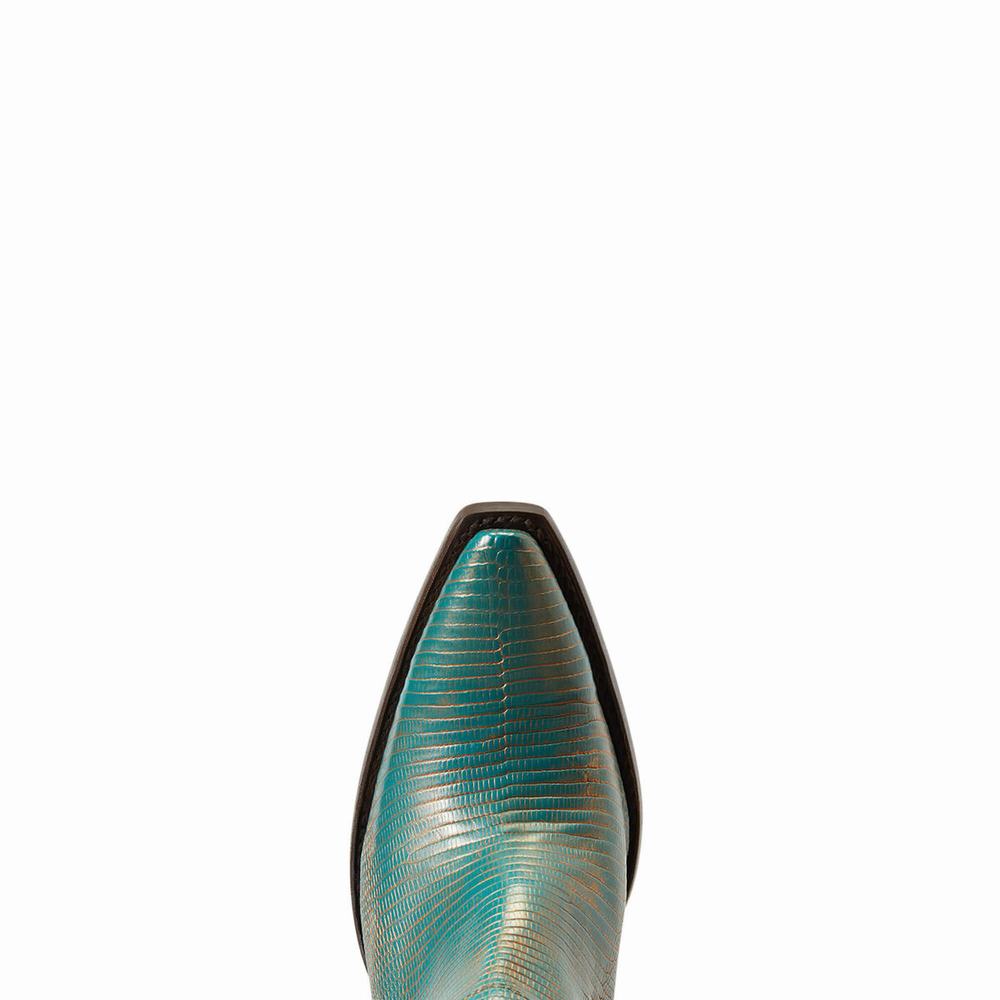 Turquoise Metal Women's Ariat Dixon Lizard Booties | 7159-LGVTS