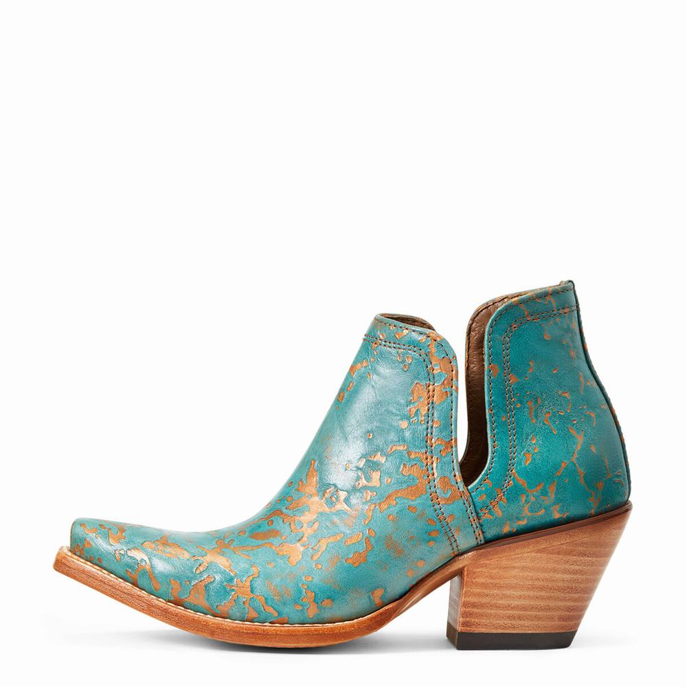 Turquoise Women's Ariat Dixon Booties | 5206-OSNRW