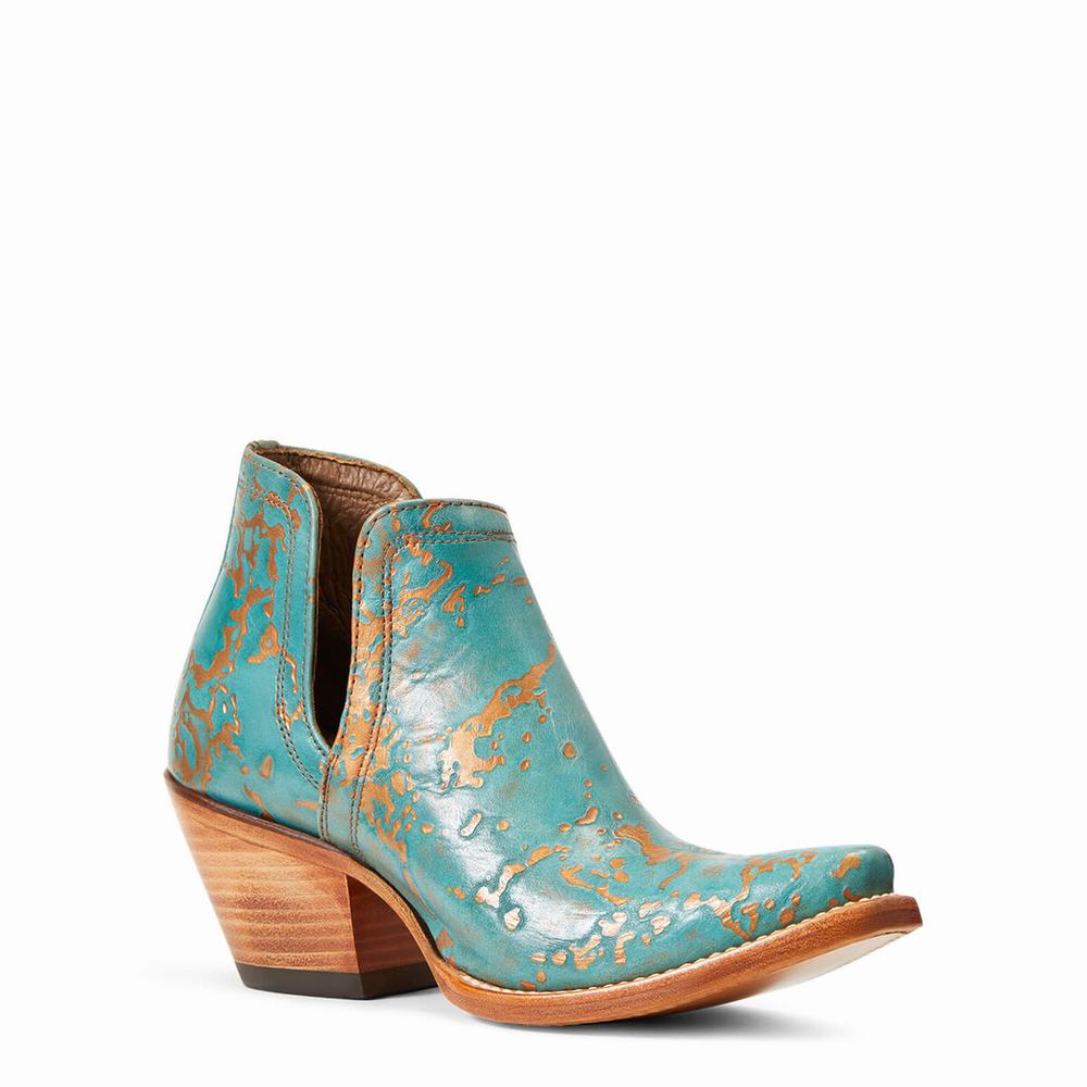 Turquoise Women's Ariat Dixon Booties | 5206-OSNRW