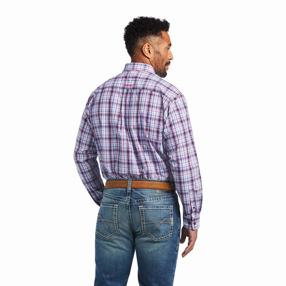 White Men's Ariat Pro Series Matthew Classic Fit Shirts | 5431-IAKXP