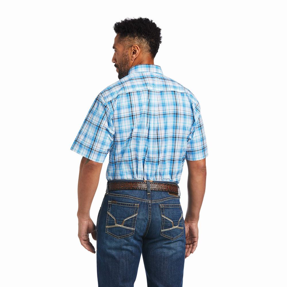 White Men's Ariat Pro Series Micah Classic Fit Shirts | 9351-FZINJ