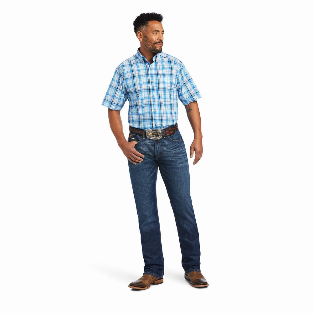 White Men's Ariat Pro Series Micah Classic Fit Shirts | 9351-FZINJ