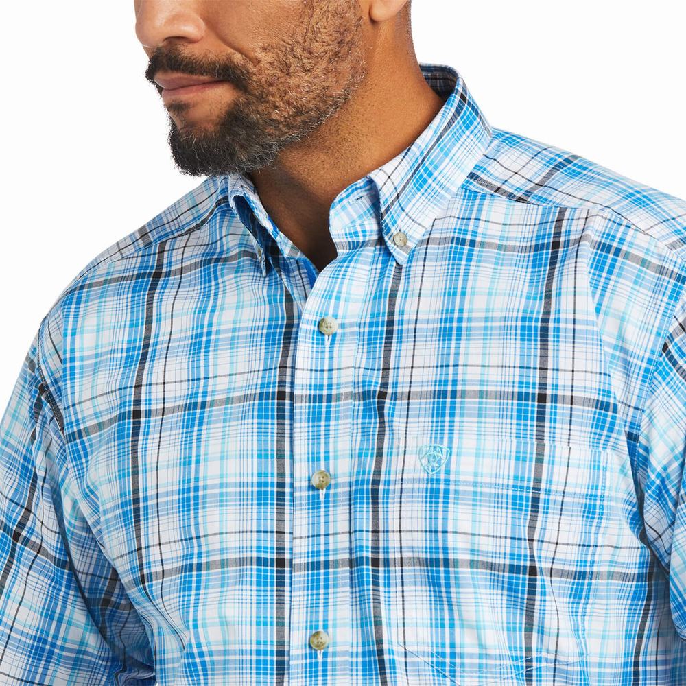 White Men's Ariat Pro Series Micah Classic Fit Shirts | 9351-FZINJ