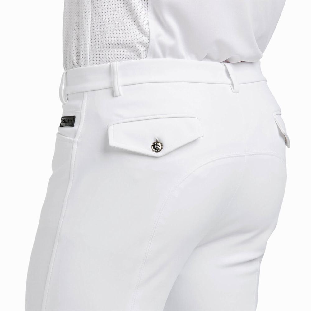 White Men's Ariat Speranza English Riding Pants | 9308-NTMRH