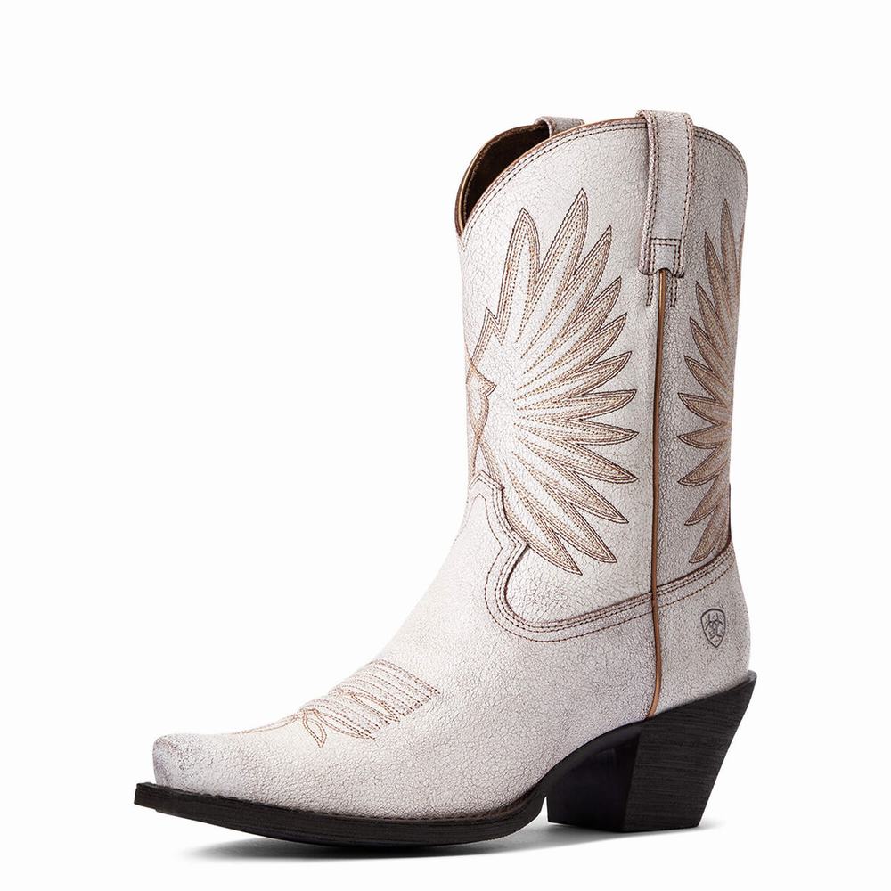 White Women\'s Ariat Goldie Dress Boots | 4065-ULFVX