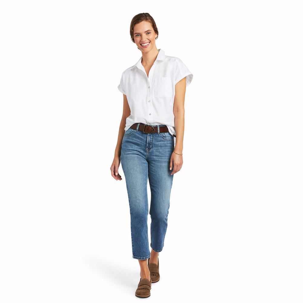 White Women's Ariat Zenith Tops | 2890-EVZNQ